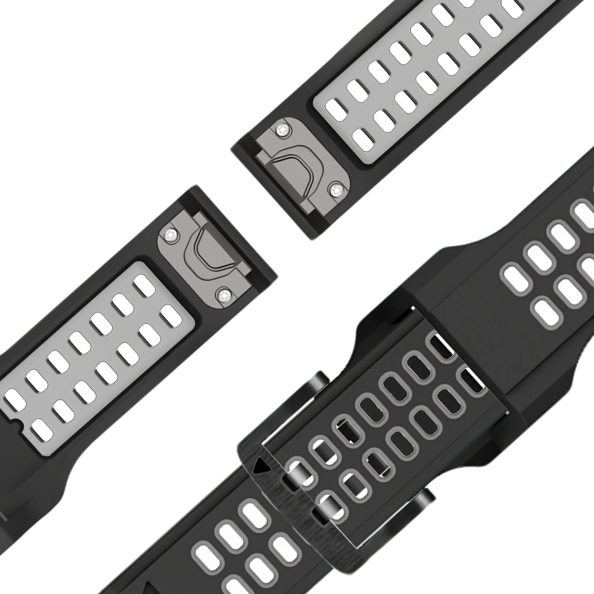 Bandz Garmin Instinct Buckled Sport Strap (Black/Grey)