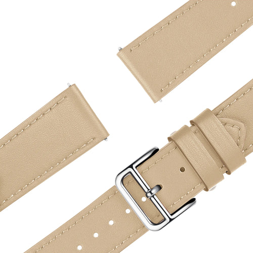 Bandz Garmin Forerunner 265s Leather Strap 'Deluxe' (Milk Tea)