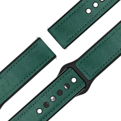 Bandz Garmin Vivoactive 5 Leather Strap 'Hybrid' (Green)