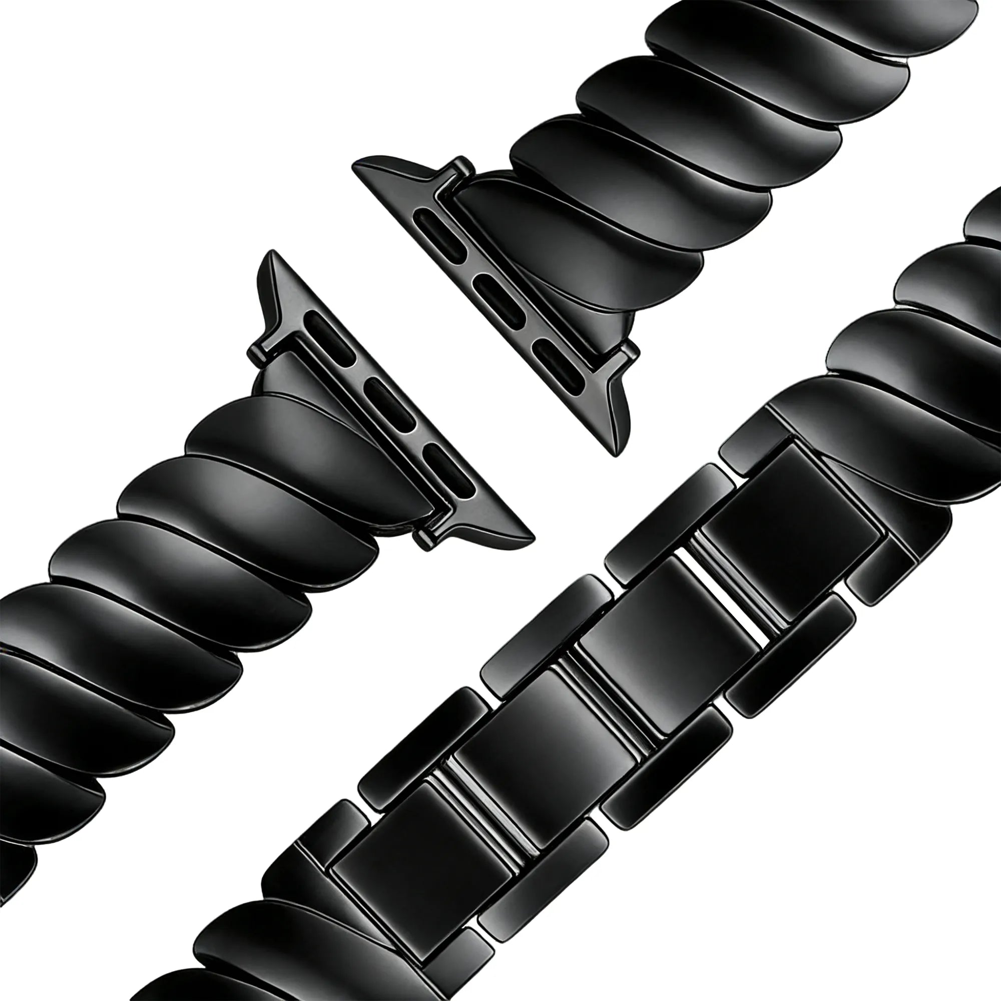 Bandz Apple Watch Premium Metal Strap 'Twisted' (Black)