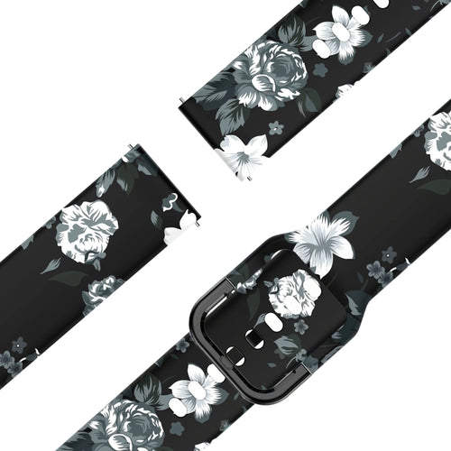 Bandz Garmin Vivoactive 5 Silicone Strap 'Grey Flower'