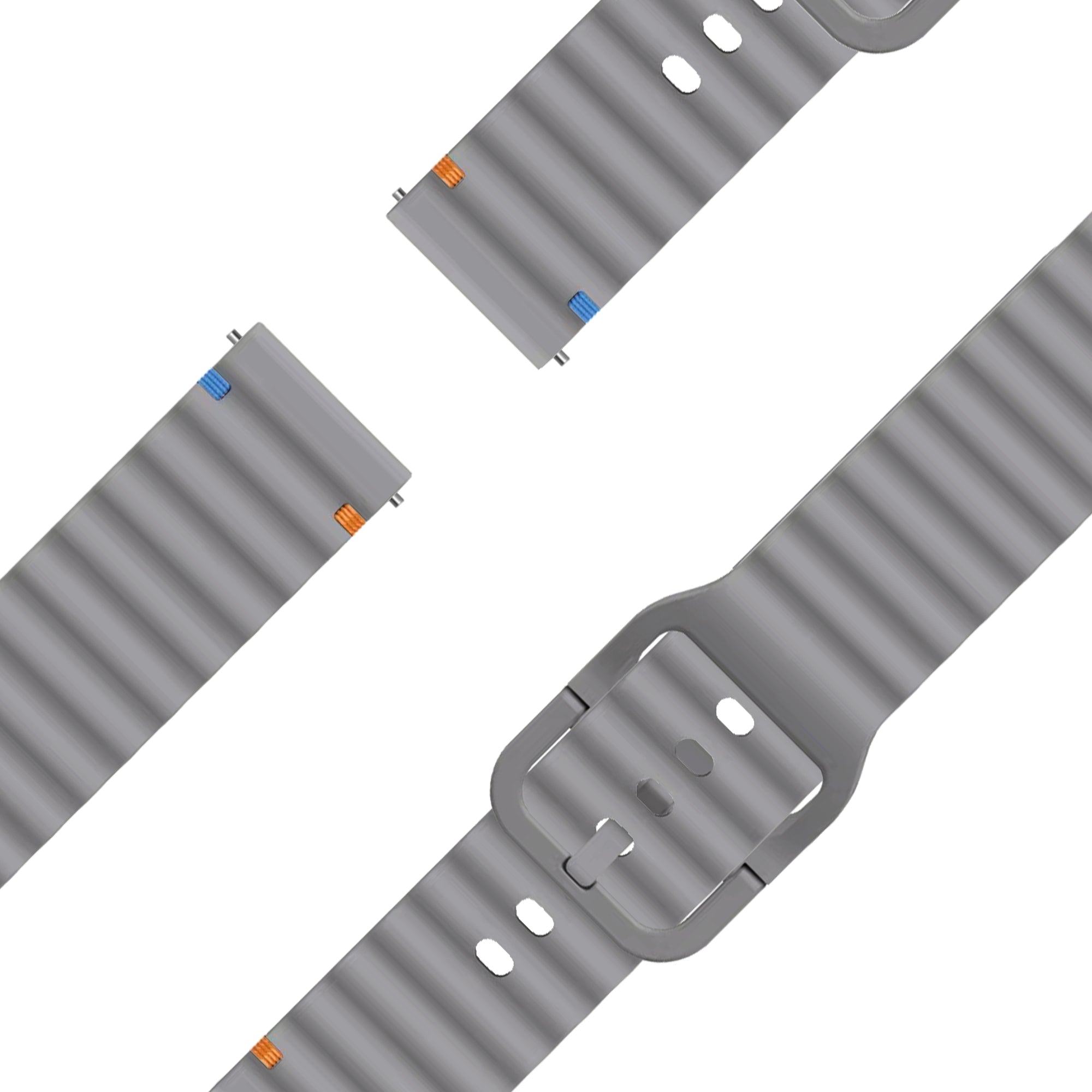 Bandz Garmin Bounce 2 Silicone Strap 'Wave' (Dark Grey)