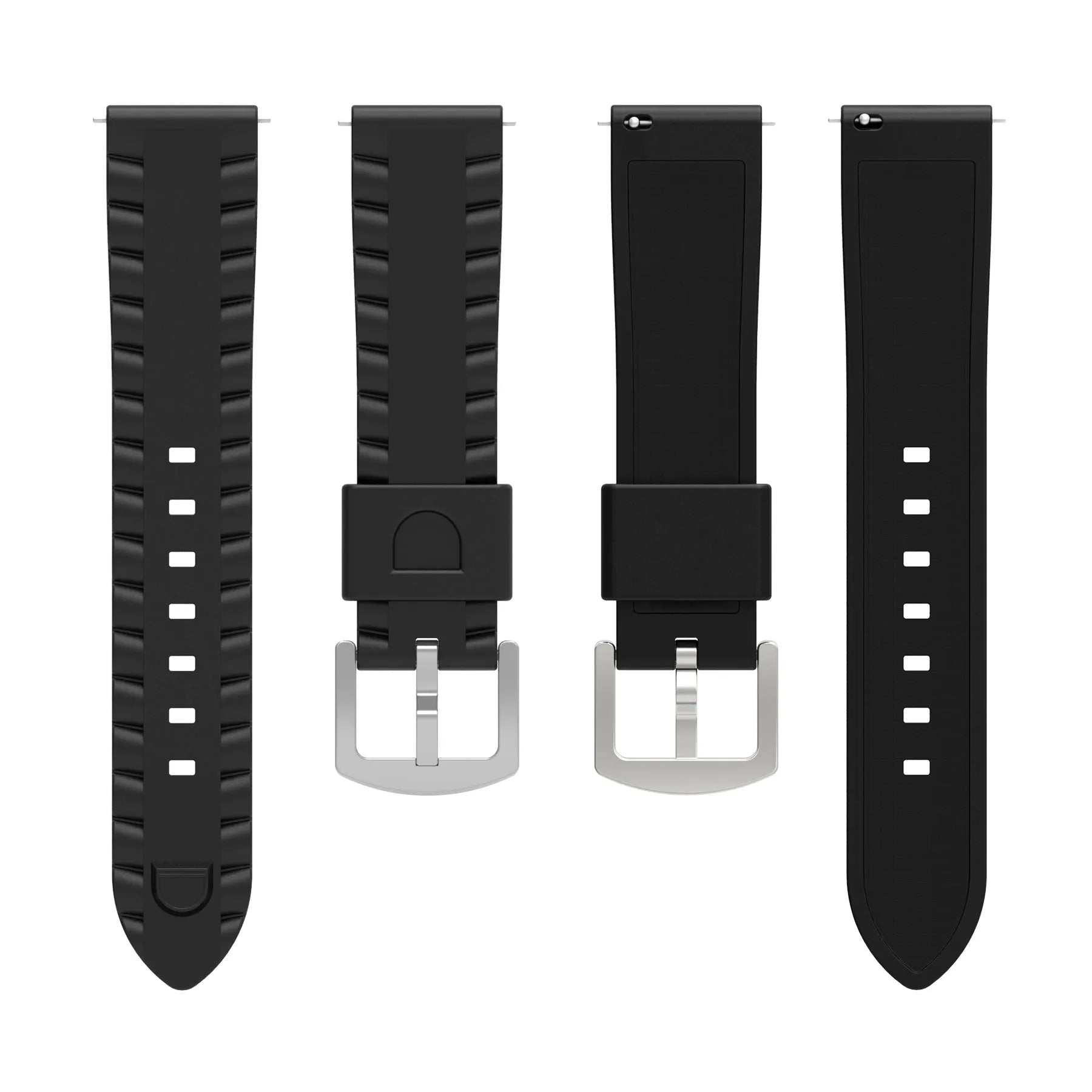 Coros Apex 4 - 46mm Wave Silicone Strap (Black)