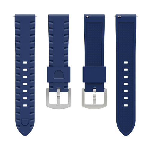 Wave Silicone Strap, laid flat, separate parts, top and underside view