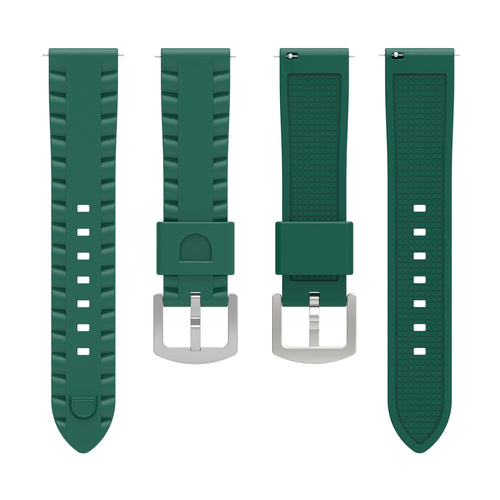 Wave Silicone Strap, laid flat, separate parts, top and underside view