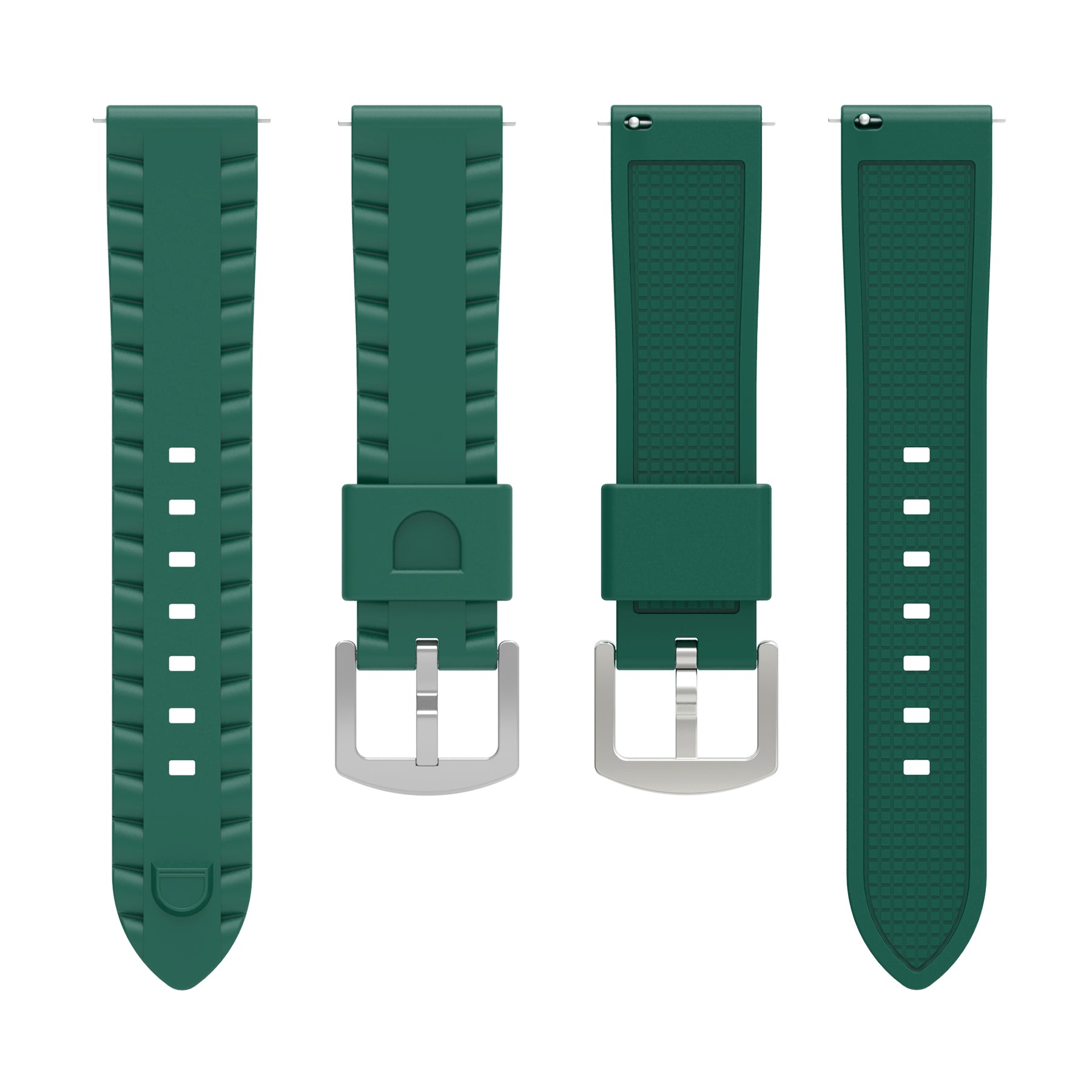 Universal 24mm Gewebtes Silikonarmband (Grün)
