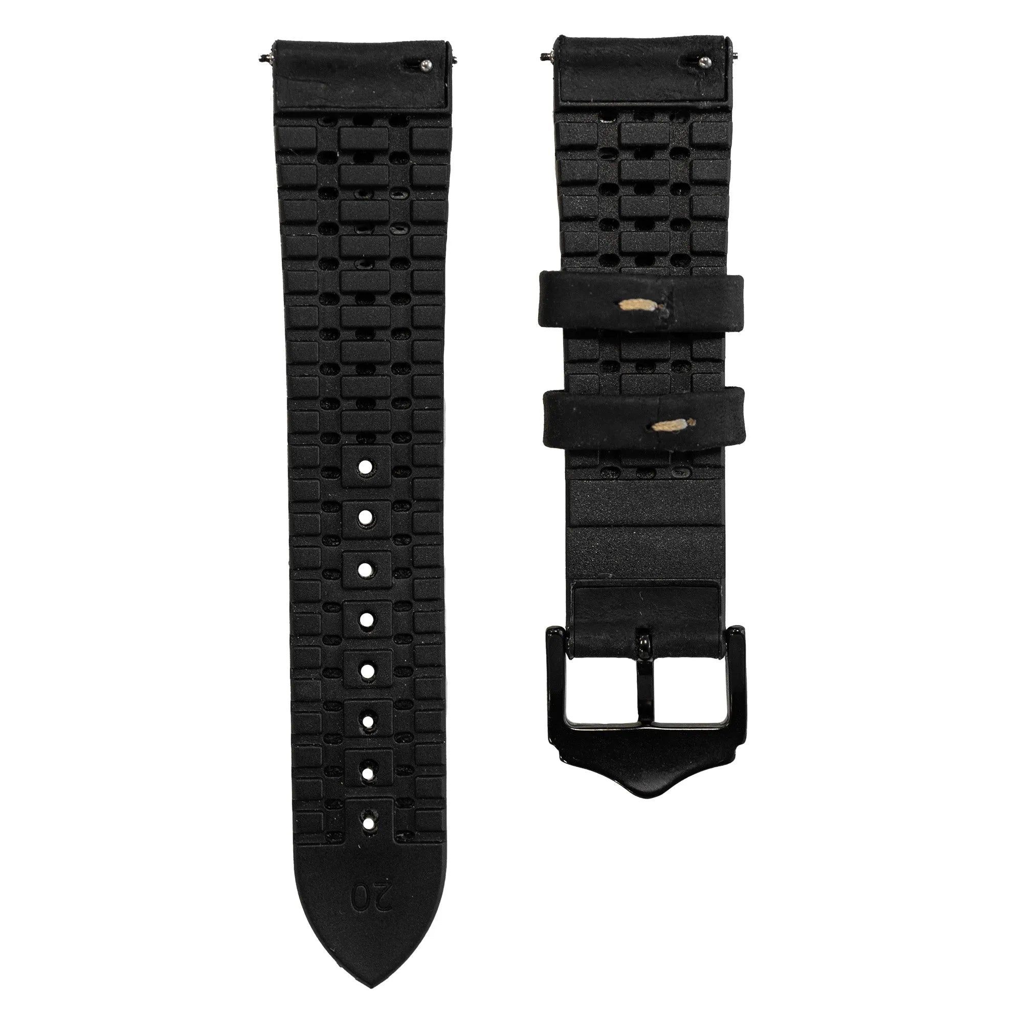 Coros Pace 2 Leder-/ Silikonarmband (Schwarz)