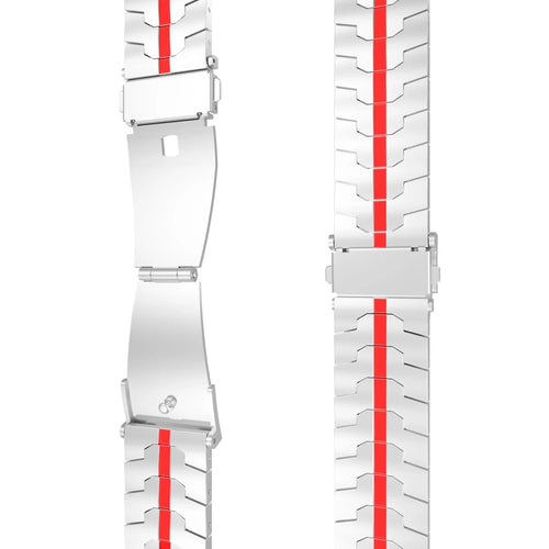 Steel Iron Strap, laid flat, separate parts, top and underside view