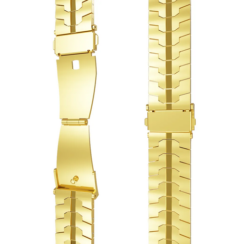 Steel Iron Strap, laid flat, separate parts, top and underside view