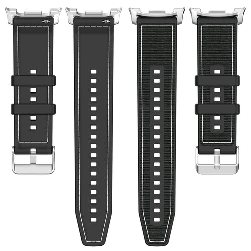 Samsung Galaxy Watch 8 - 44mm Hybrid Nylonarmband (Schwarz)