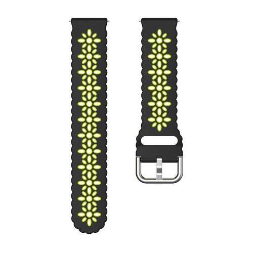 Coros Apex 2 Patterned Silicone Strap (Black/Green)