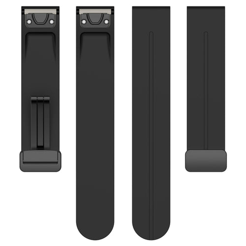 Garmin Quatix 8 - 51mm D-Schnalle Silikonarmband (Schwarz)