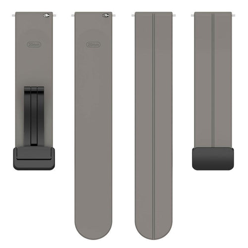 D-Buckle Silicone Strap, laid flat, separate parts, top and underside view