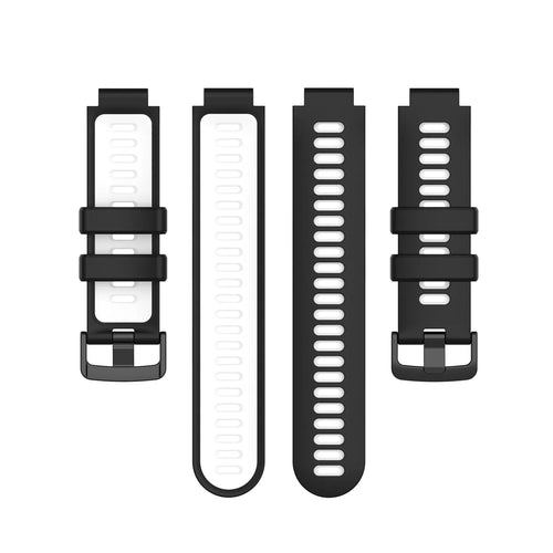 Silicone Sport Strap, laid flat, separate parts, top and underside view