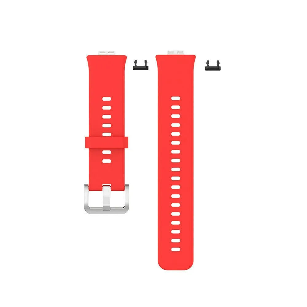 Silicone Strap, laid flat, separate parts, top and underside view