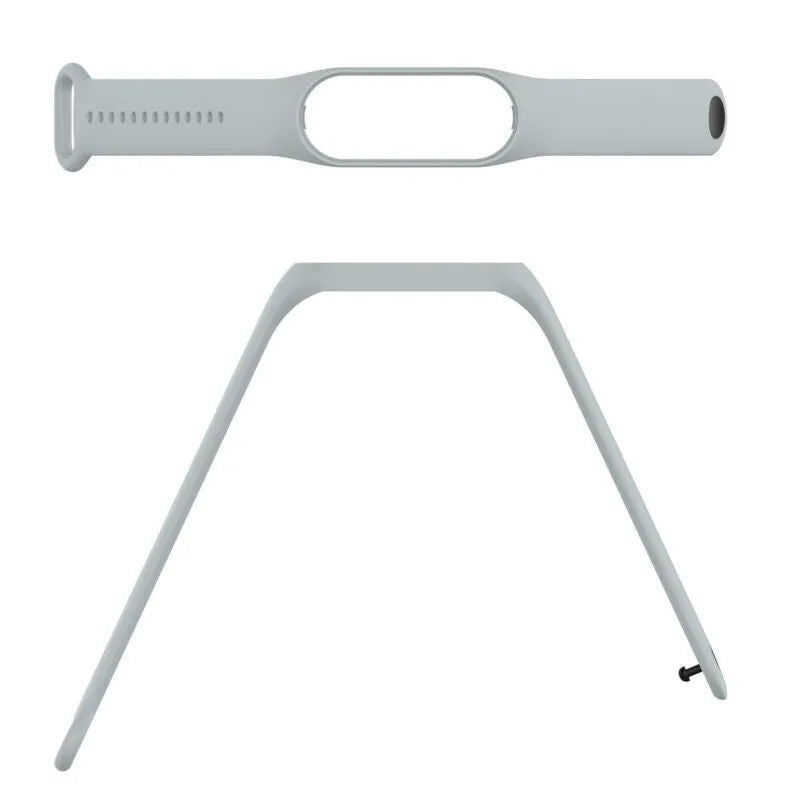Silicone Strap, laid flat, separate parts, top and underside view