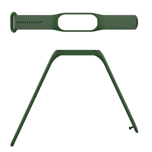 Silicone Strap, laid flat, separate parts, top and underside view
