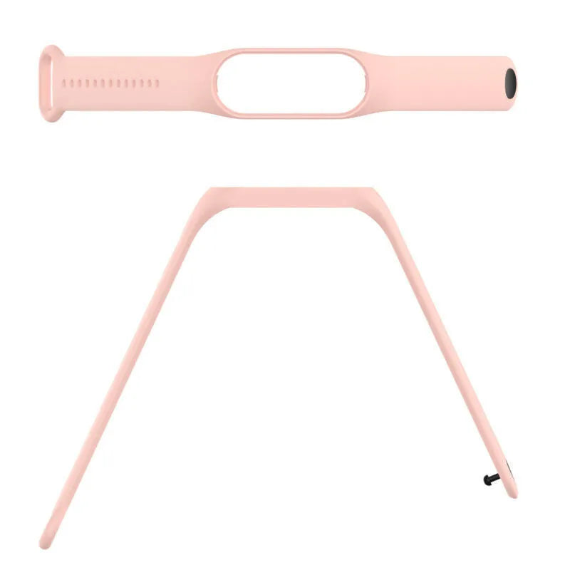 Silicone Strap, laid flat, separate parts, top and underside view
