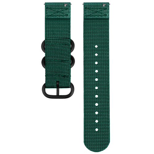 Nylon Buckle Strap, laid flat, separate parts, top and underside view