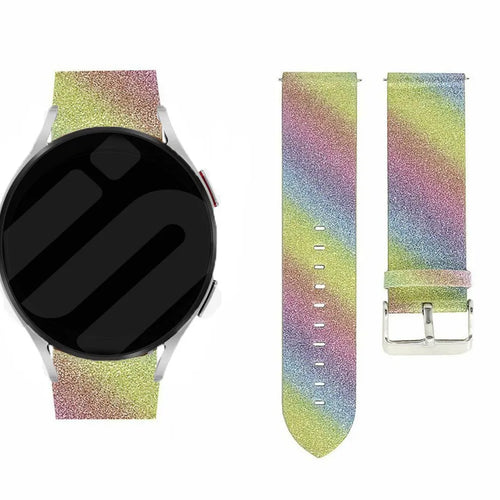 Leather Strap with Glitters, laid flat, separate parts, top and underside view