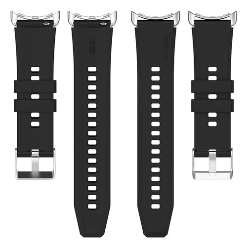 Silicone Strap, laid flat, separate parts, top and underside view
