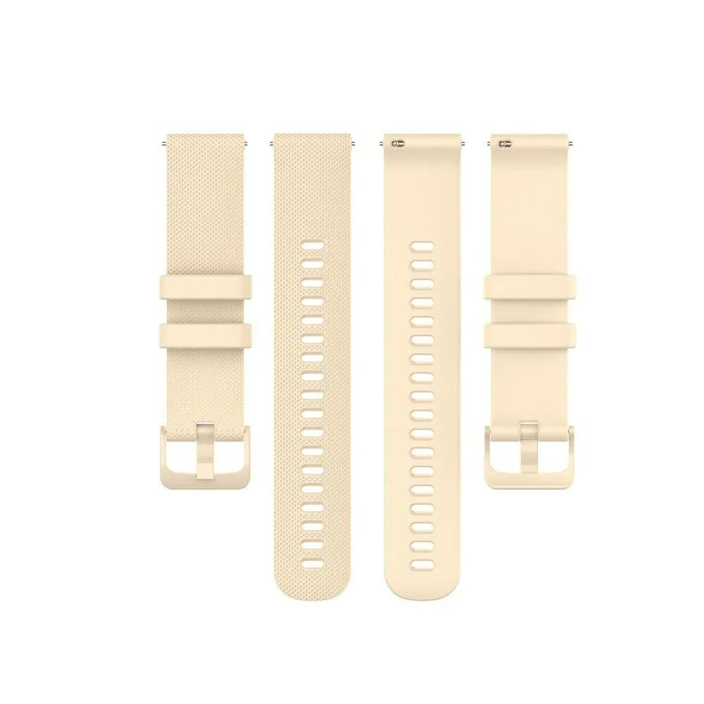 Silicone Sport Strap, laid flat, separate parts, top and underside view