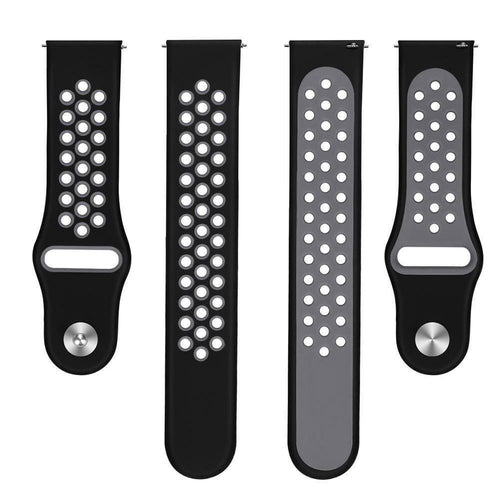 Silicone Sport Strap, laid flat, separate parts, top and underside view