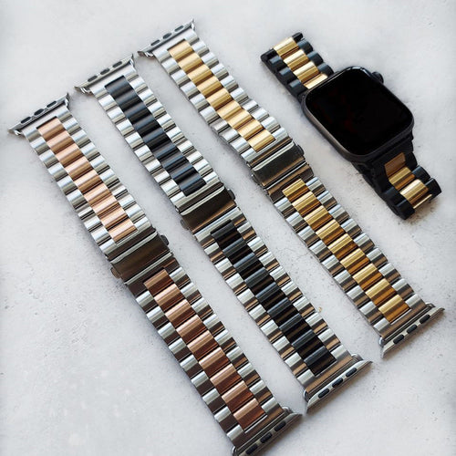 Steel Strap, laid flat, separate parts, top and underside view
