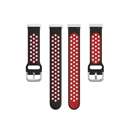 Silicone Sport Strap, laid flat, separate parts, top and underside view