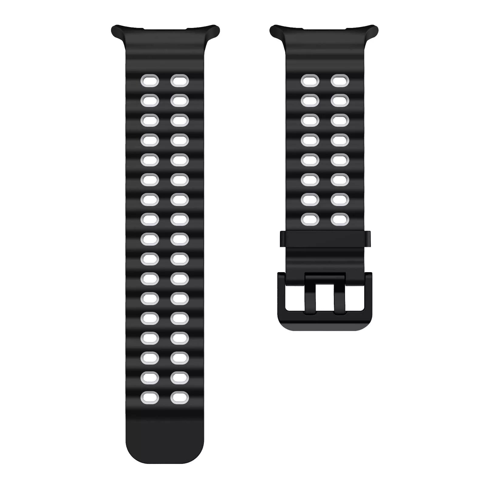 Samsung Galaxy Watch Ultra Wave Silikonarmband (Schwarz/Grau)