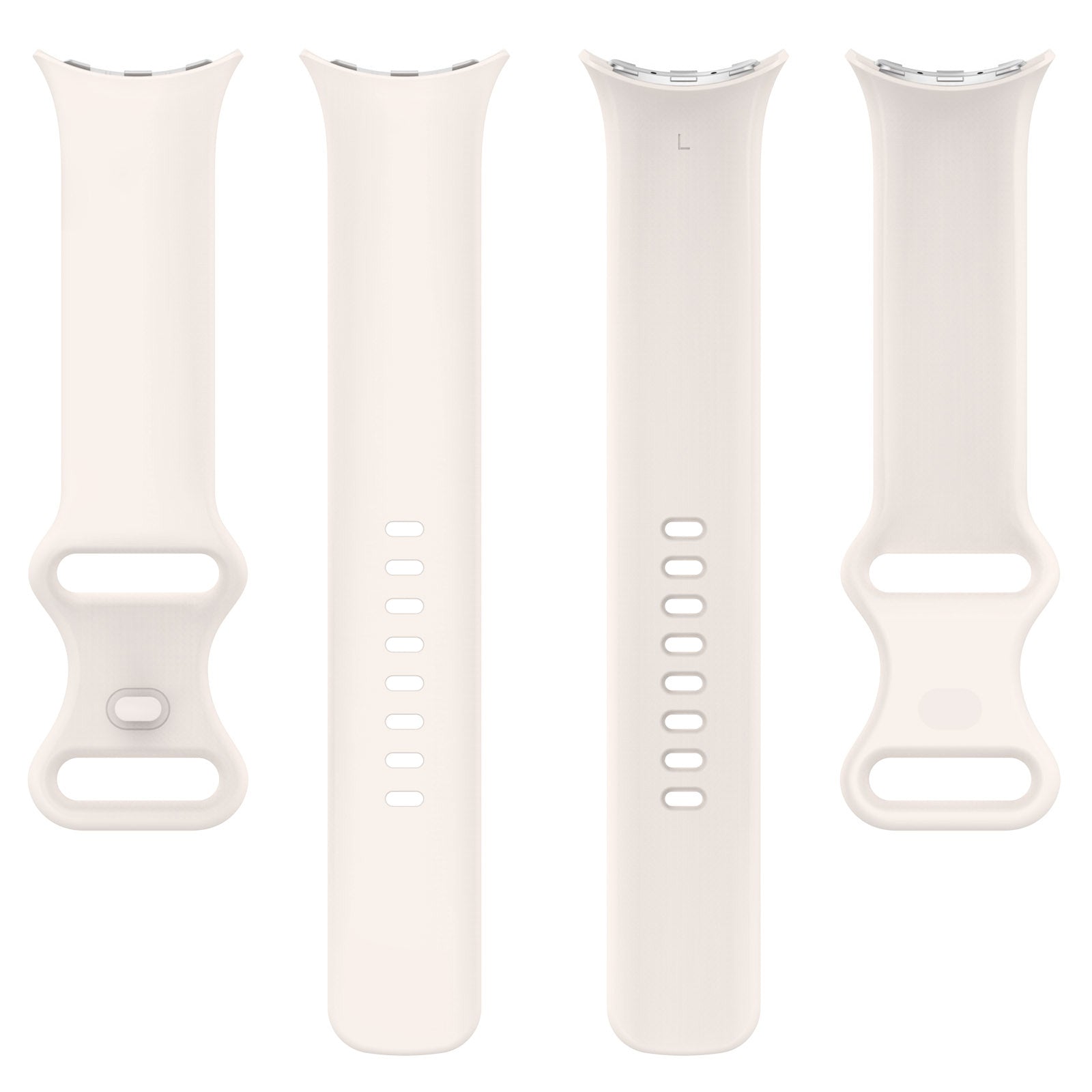 Google Pixel Watch 4 - 45mm Klassisches Silikonarmband (Sand Weiß)