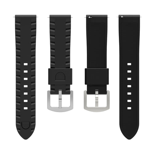 Universal 24mm Wave Silicone Strap (Black)