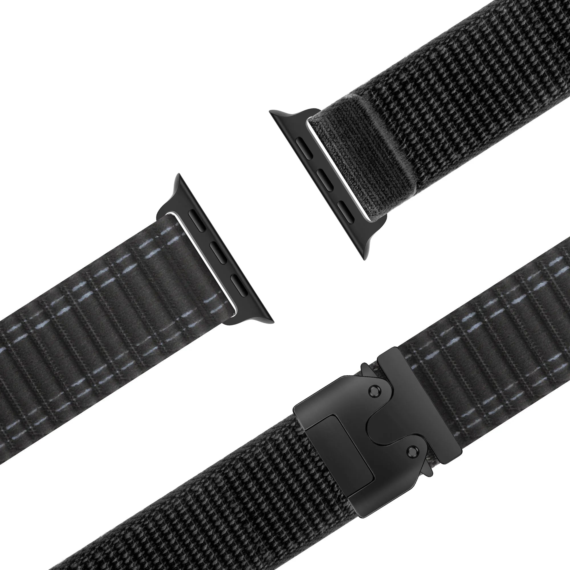 Bandz Apple Watch Nylon Band 'Deluxe' mit P-Schnalle (Schwarz)