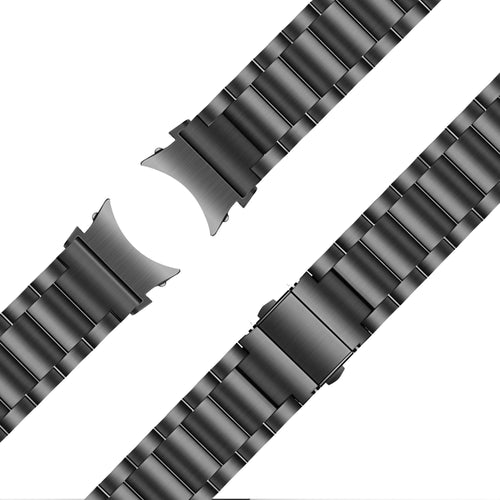 Steel Strap 'Classic', black, laid flat, joined, 45° top view
