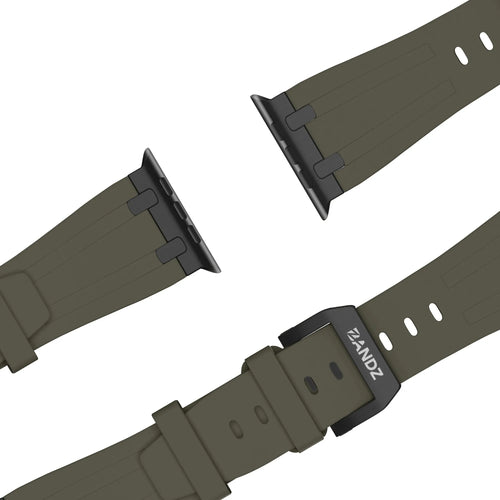 Bandz Apple Watch Silikonarmband 'Luxe Liquid' (Braun mit Schwarz)