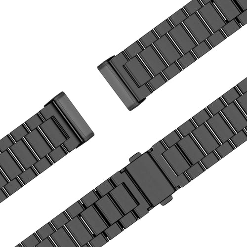 Steel Strap 'Classic', black, laid flat, joined, 45° top view