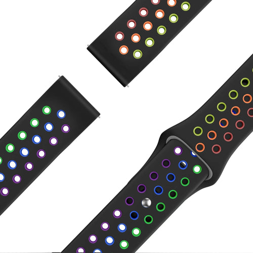 Bandz Amazfit Active 2 Sport Strap 'Deluxe' (Black/Colourful)