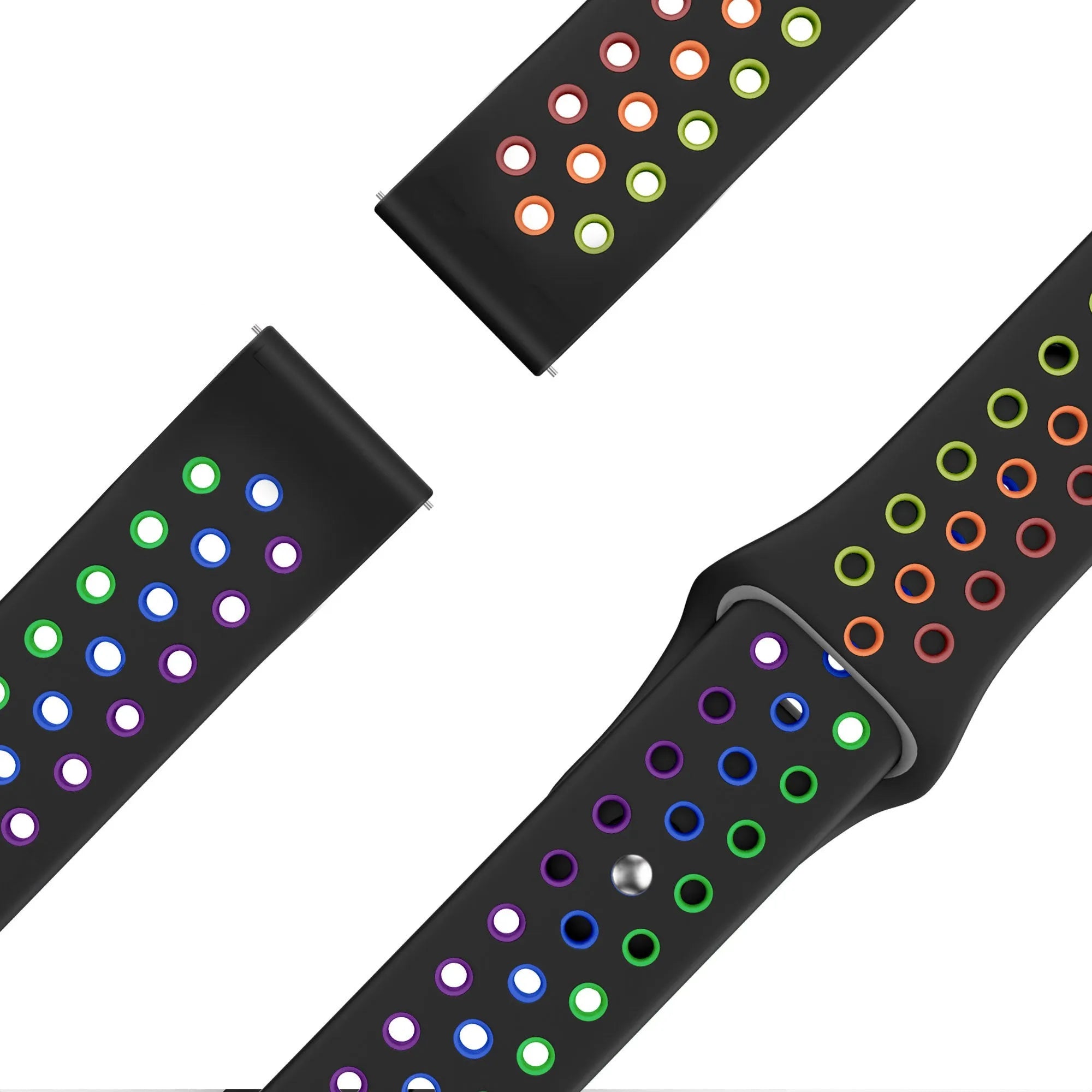 Bandz Actyve Smartwatch 20mm Sportarmband 'Deluxe' (Schwarz/Bunt)
