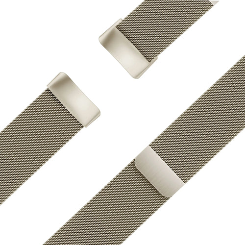 Milanese Loop Strap, champagne, laid flat, joined, 45° top view