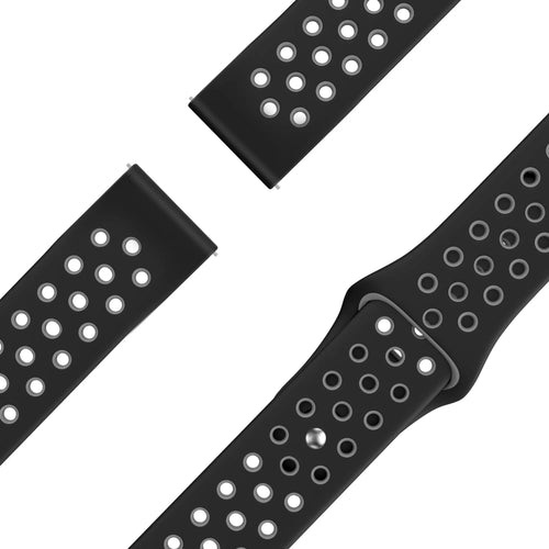 Bandz TicWatch 22mm Sport Bracelet 'Deluxe' (Black/Grey)
