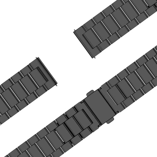 Steel Strap 'Classic', black, laid flat, joined, 45° top view
