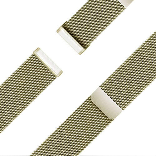 Milanese Loop Strap, gold, laid flat, joined, 45° top view