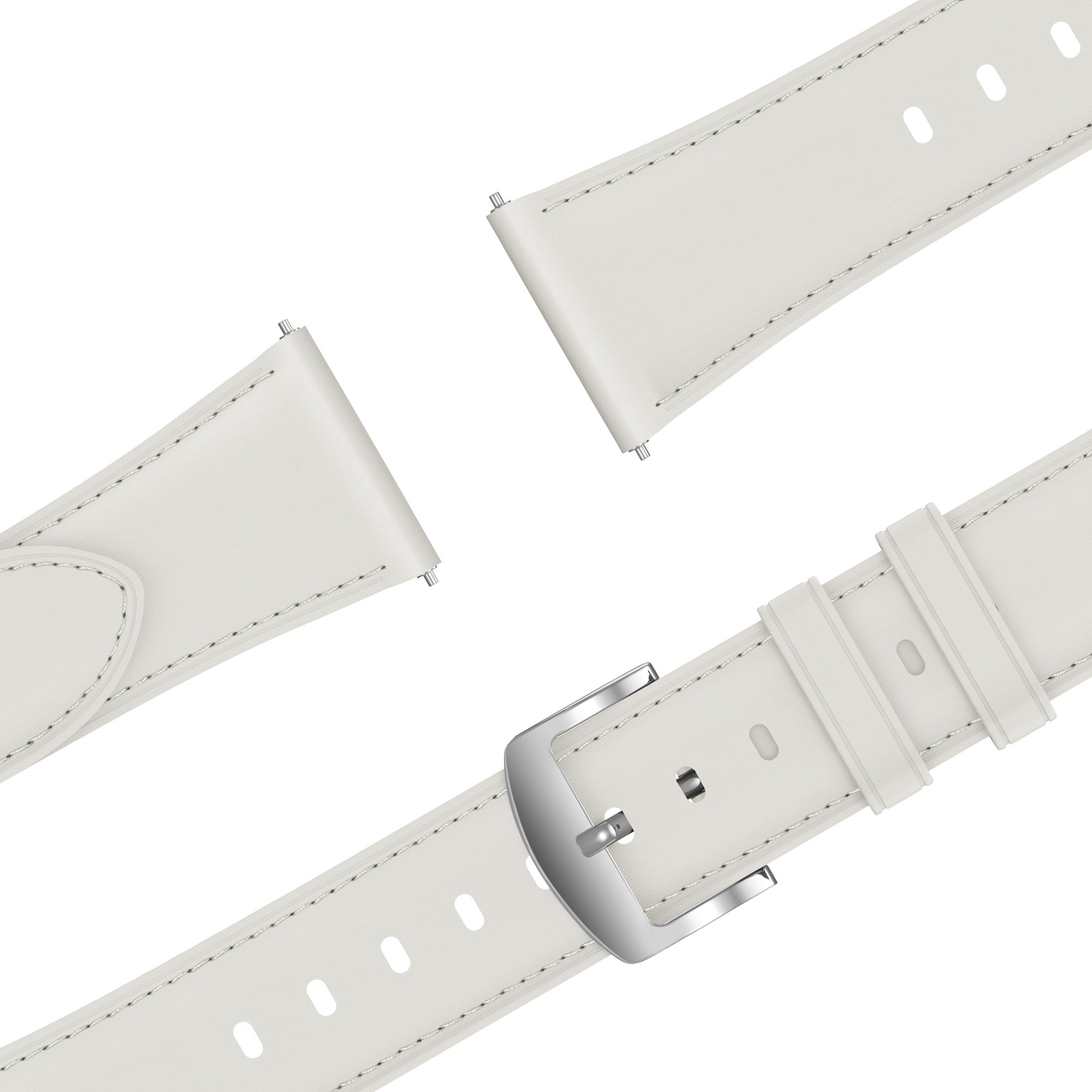 Bandz Huawei Watch GT 5 Pro - 42mm Leather Strap 'Easy Fit' (White)