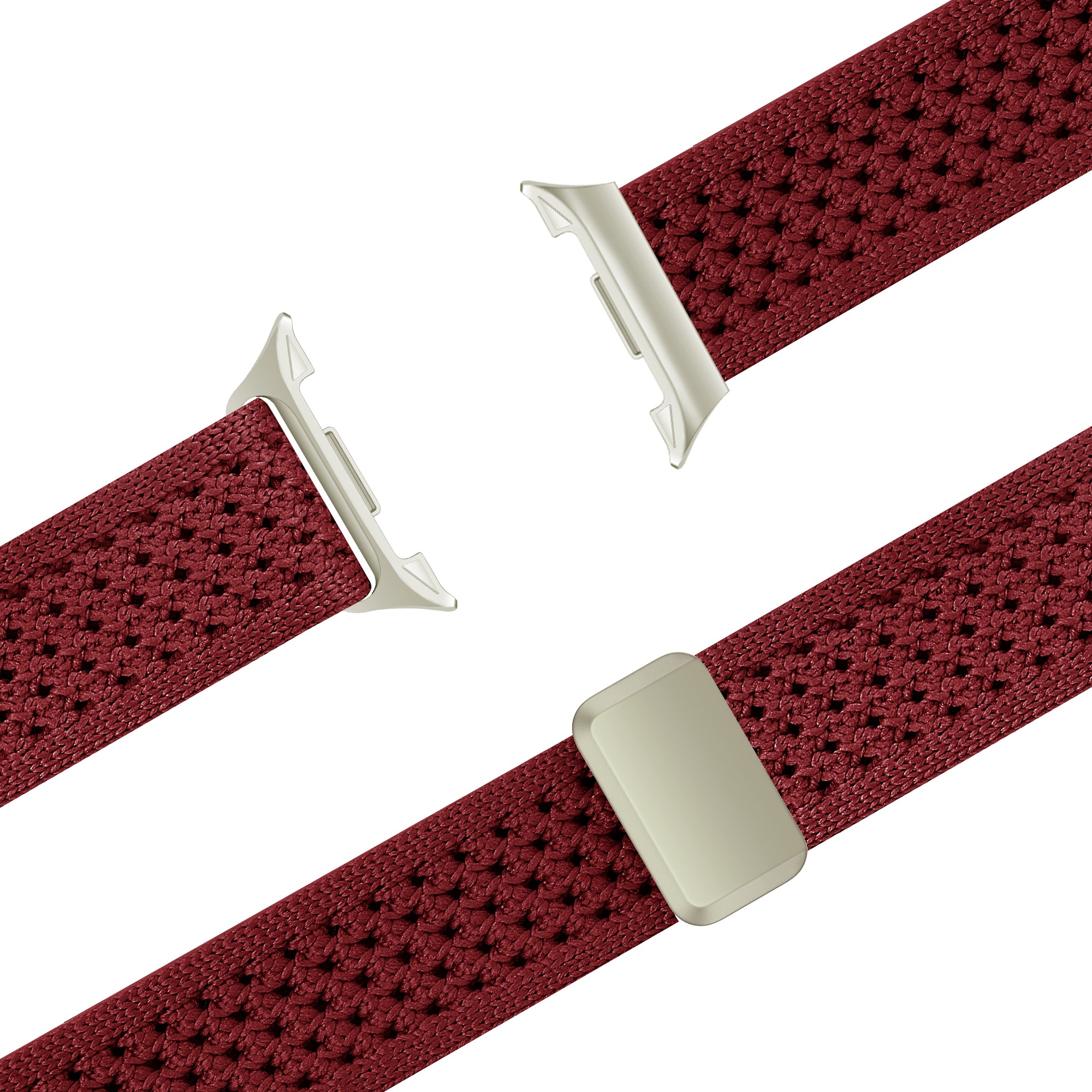 Bandz Samsung Galaxy Watch 9 - 44mm Vintage Nylonarmband (Weinrot)