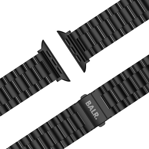 Titanium Strap, black, laid flat, joined, 45° top view