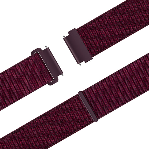 Nylon Strap 'Easy Fit', plum, laid flat, joined, 45° top view