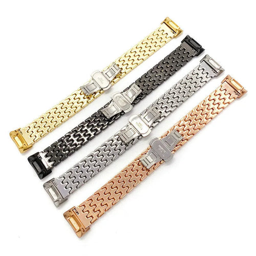 Steel Dragon Strap, gold, laid flat, joined, 45° top view