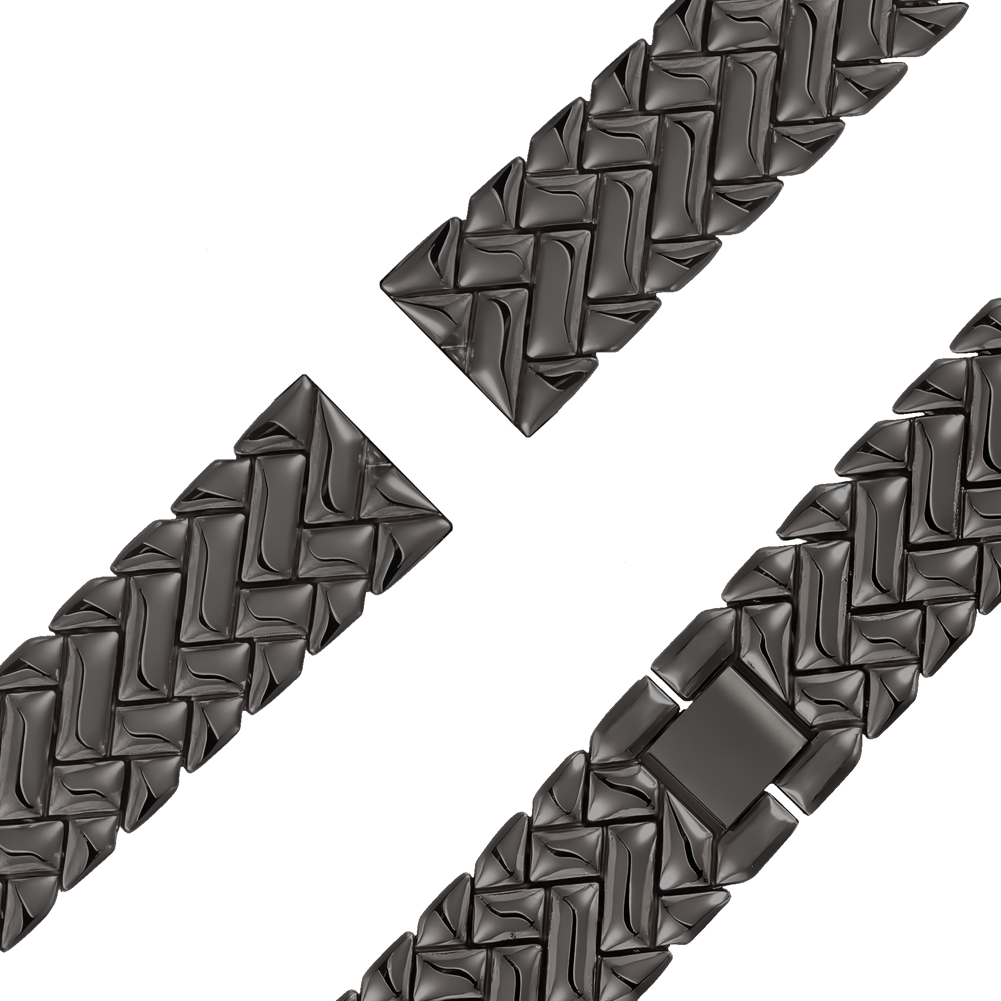 Bandz Withings Steel HR - 36mm Metallarmband 'V-Type' (Schwarz)
