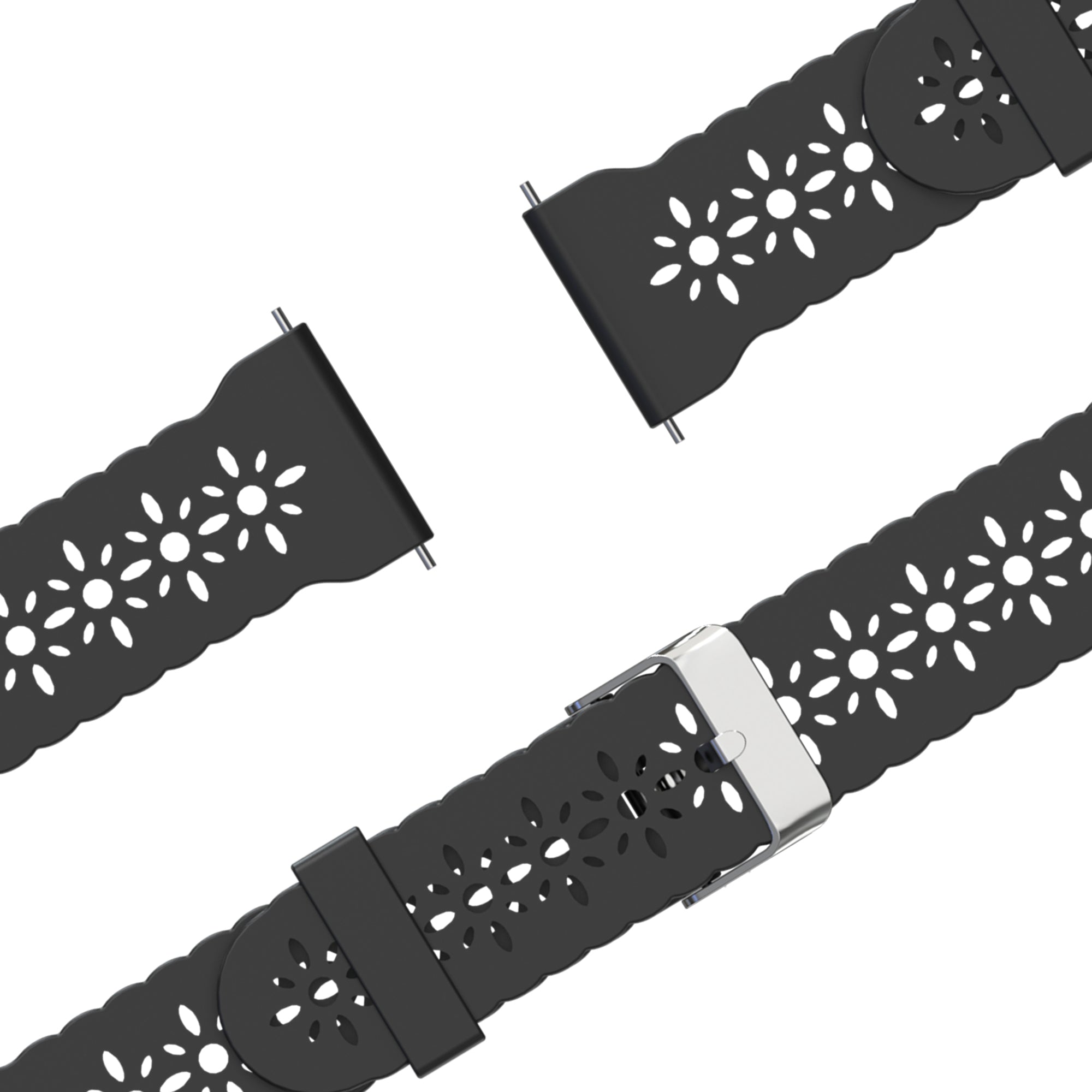 Bandz Garmin Vivomove Style Silicone Strap 'Lace' (Black)