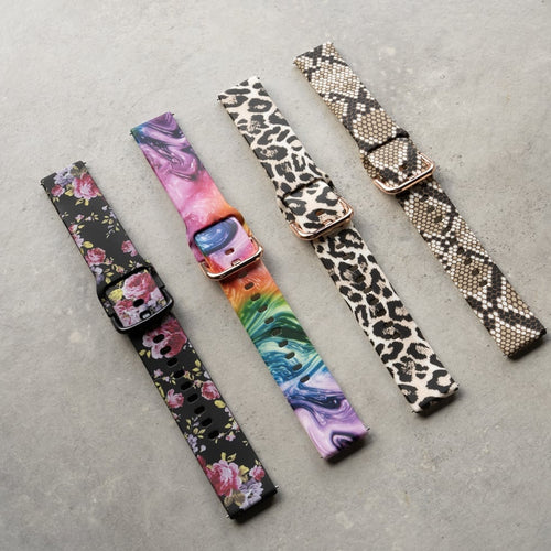 Print Silicone Strap, laid flat, joined, 45° top view